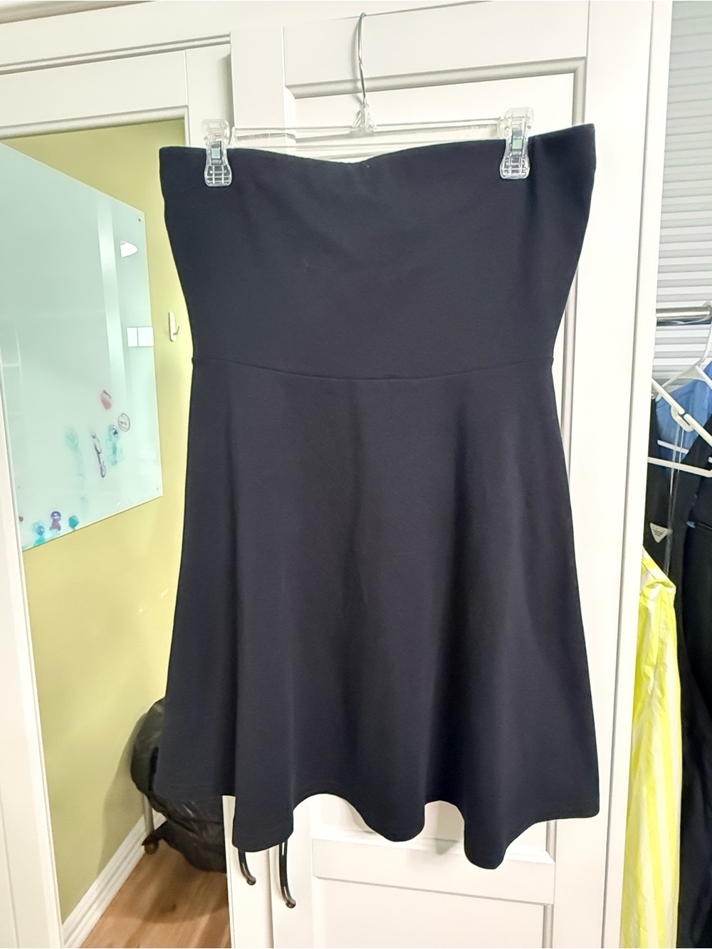 Express Strapless Black Fit-and-Flare Dress